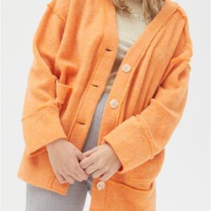 Out From Under Whisper Knit Cardigan Orange Small